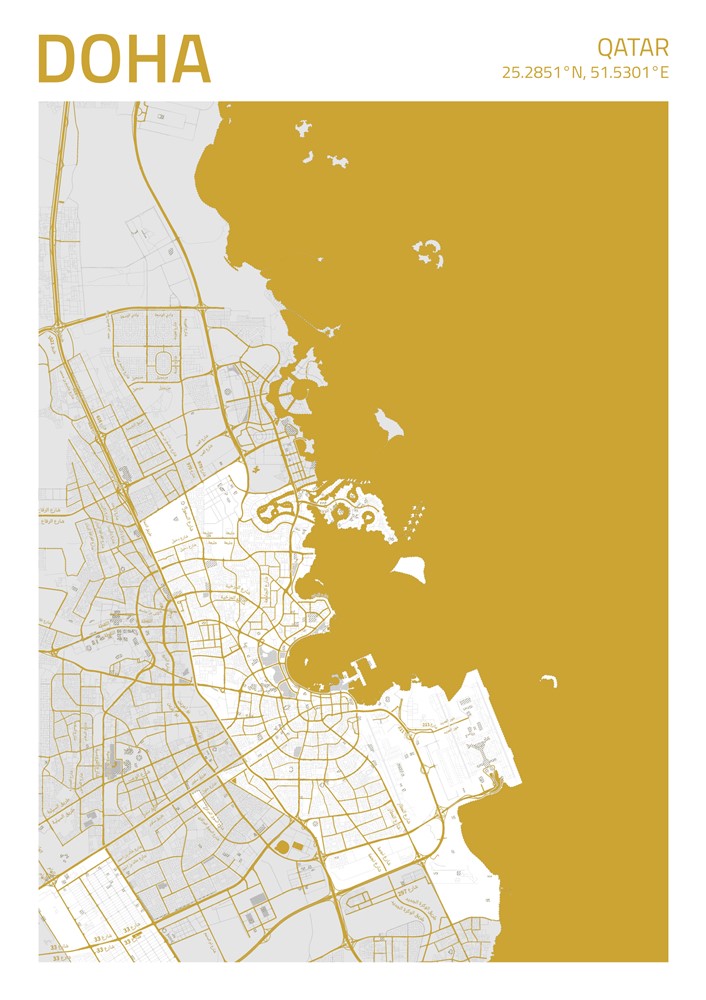 Doha City Street Map - Ada26
