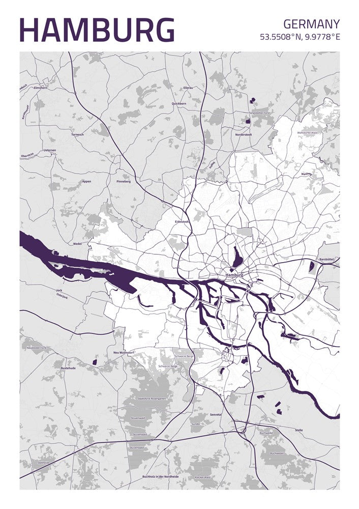Hamburg City Street Map - Ada36