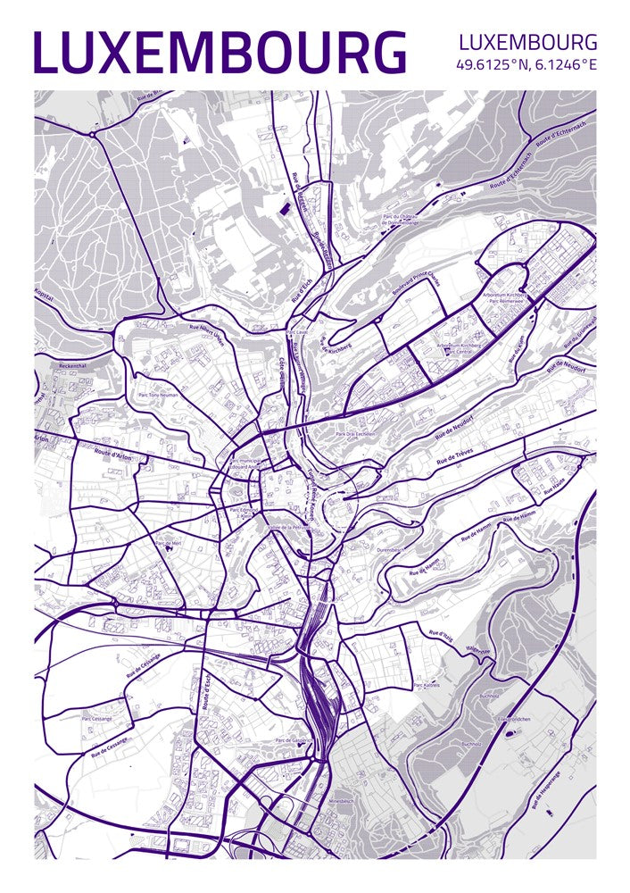 Luxembourg City Street Map - Ada50