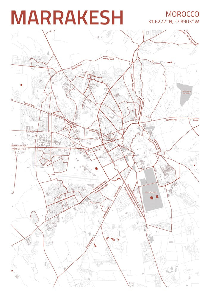 Marrakesh City Street Map - Ada54