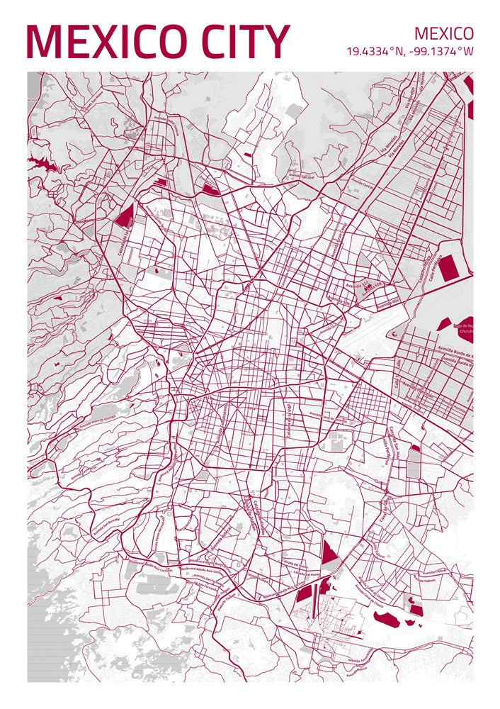 Mexico-City City Street Map - Ada56