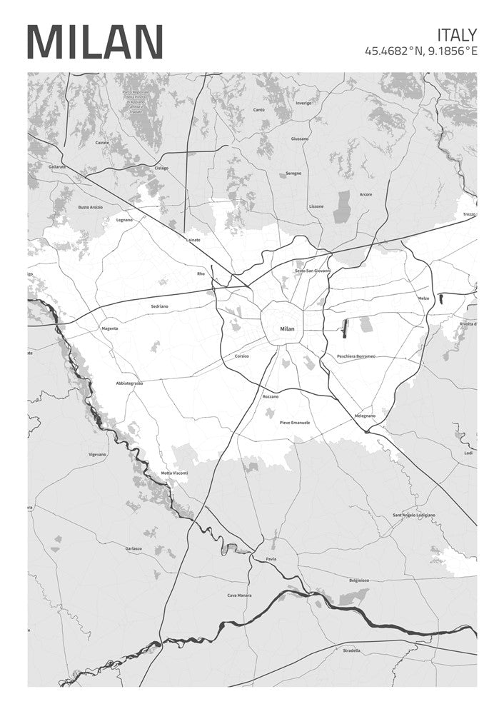 Milan City Street Map - Ada57