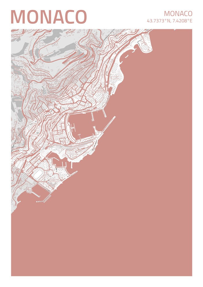 Monaco City Street Map - Ada58