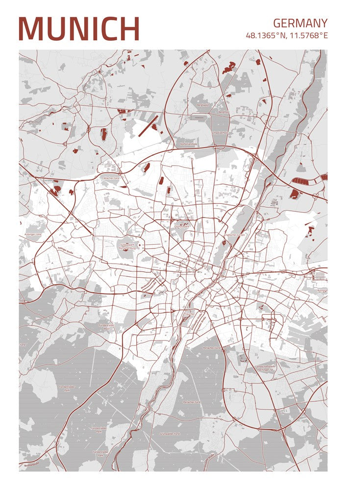 Munich City Street Map - Ada63