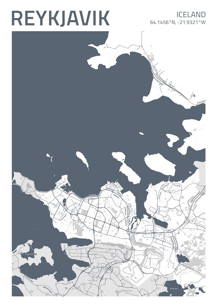 Reykjavik City Street Map - Ada72