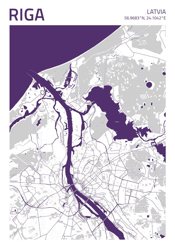 Riga City Street Map - Ada73