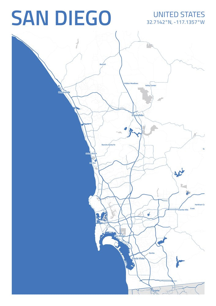 San Diego City Street Map - Ada75