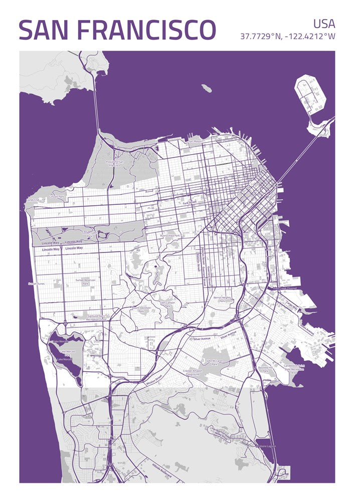 San Francisco City Street Map - Ada76