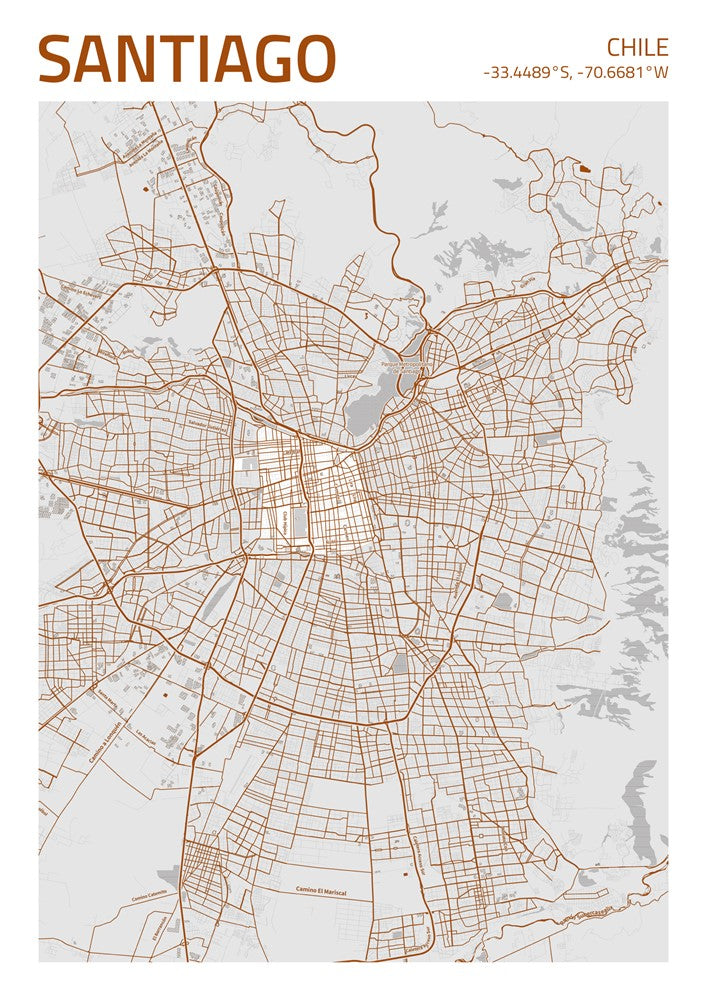 Santiago City Street Map - Ada77