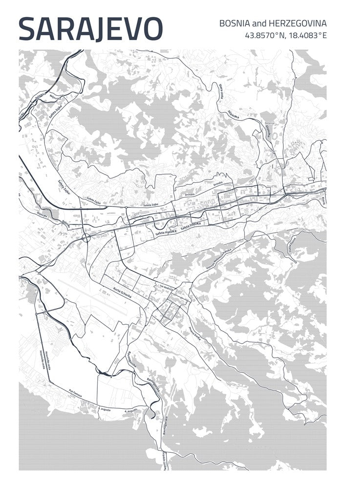 Sarajevo City Street Map - Ada79