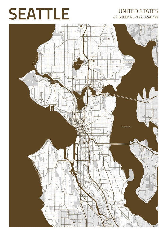 Seattle City Street Map - Ada80