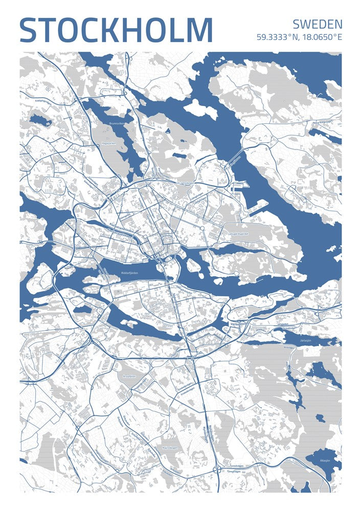 Stockholm City Street Map - Ada85