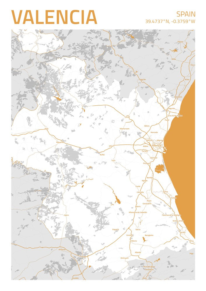 Valencia City Street Map - Ada93