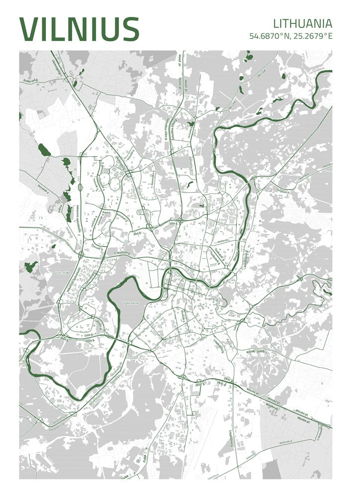 Vilnius City Street Map - Ada97
