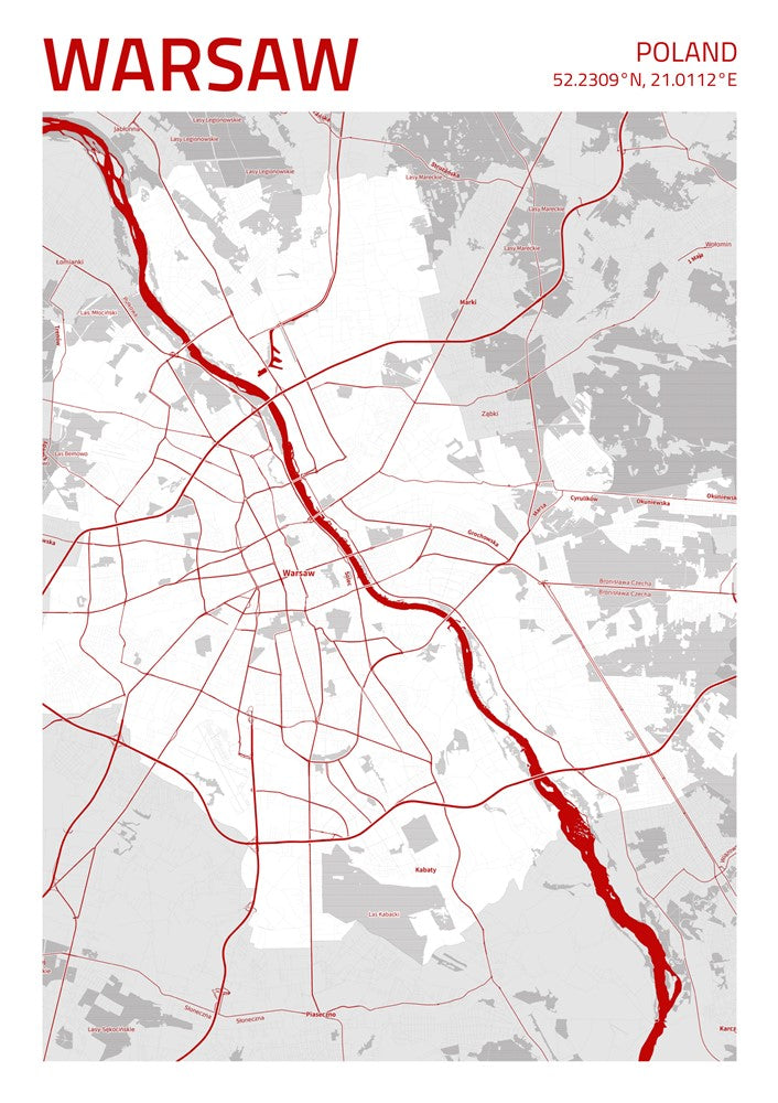 Warsaw City Street Map - Ada98