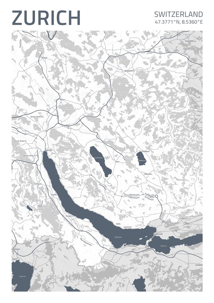 Zurich City Street Map - Ada99