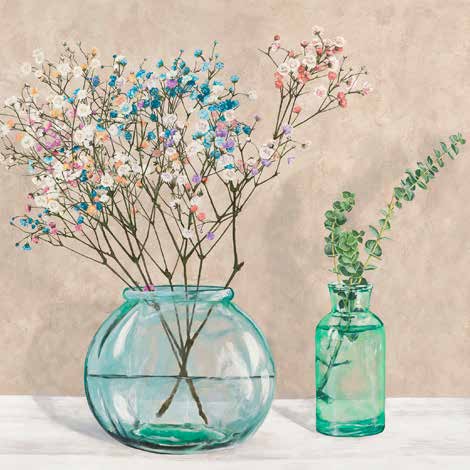 1JT5319 - Jenny Thomlinson - Floral setting with glass vases I