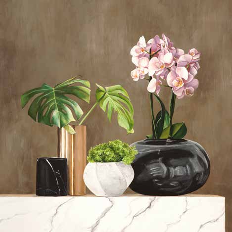 1JT6249 - Jenny Thomlinson - Floral Setting on White Marble II