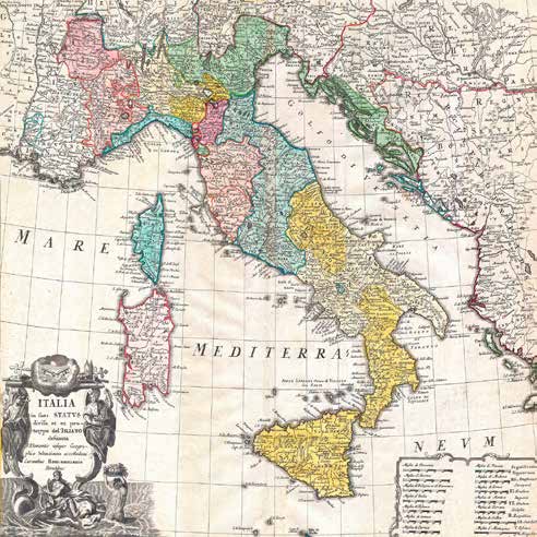 1MP4986 - Johann Homann - Map of Italy, 1742