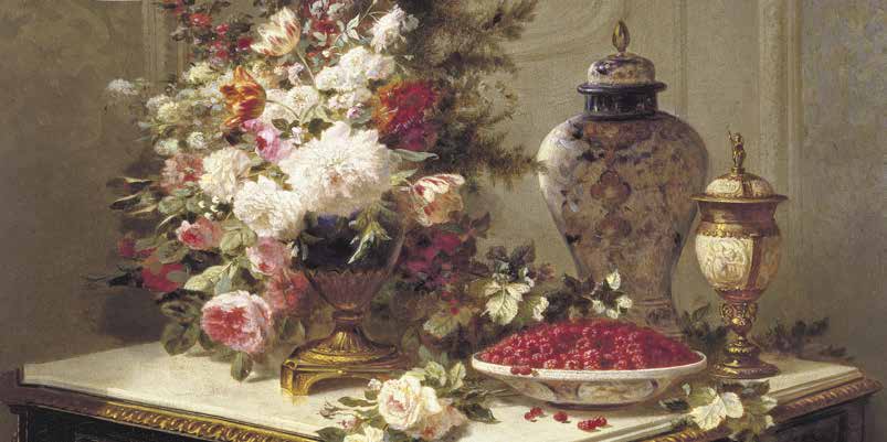 3AA3101 - Jean-Baptiste Robie - Floral composition on a table (detail)