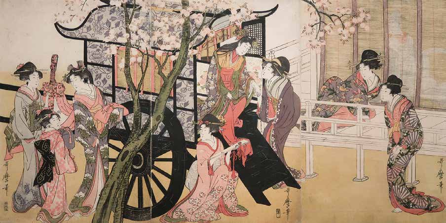 2JP5454 - Utamaro Kitagawa - Courtesans admiring cherry blossom