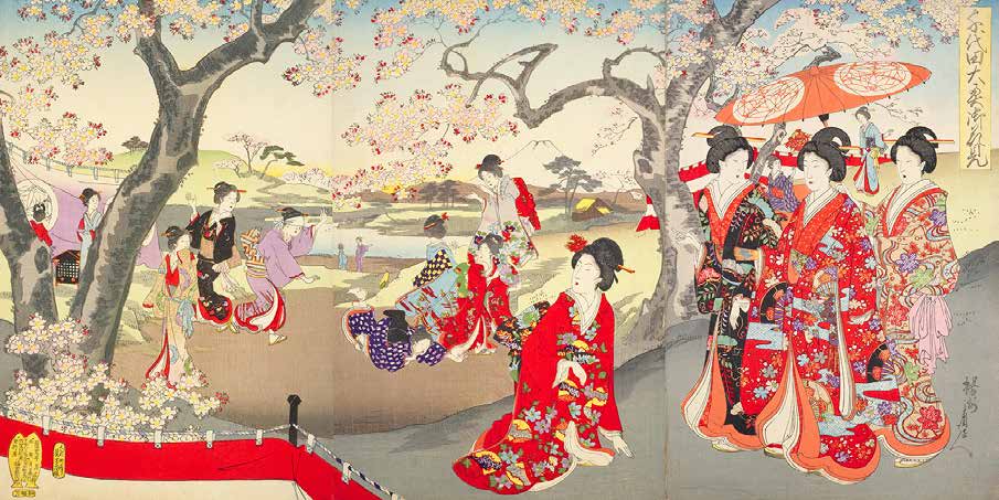 2JP5456 - Yoshu (Hashimoto) Chikanobu - A Hanami at the Edo Castle