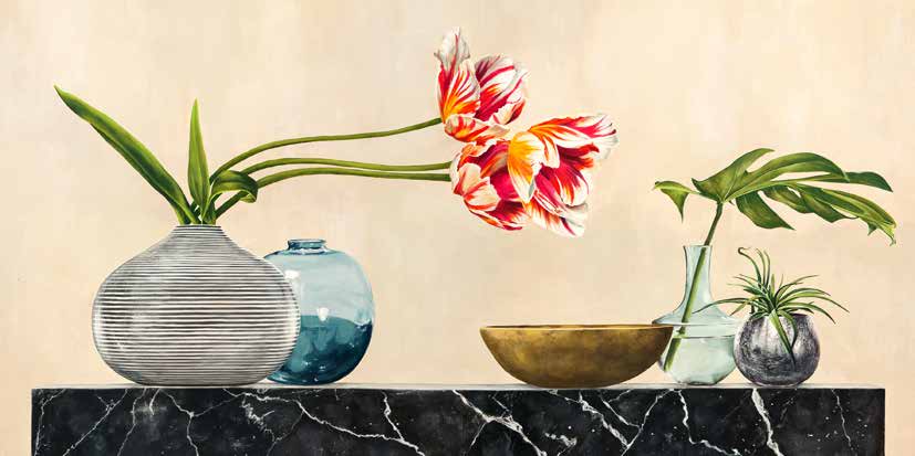 2JT6246 - Jenny Thomlinson - Floral Setting on Black Marble