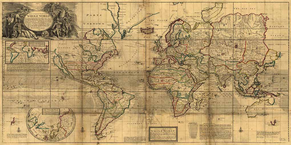 2MP1631 - HERMAN MOLL - A New &amp; Correct Map of the Whole World, 1719