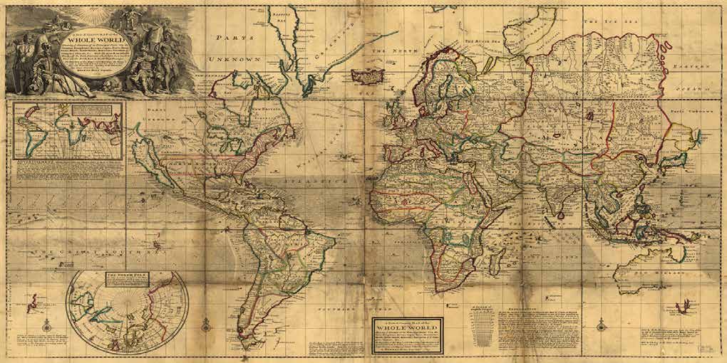 2MP1631 - HERMAN MOLL - A New & Correct Map of the Whole World, 1719