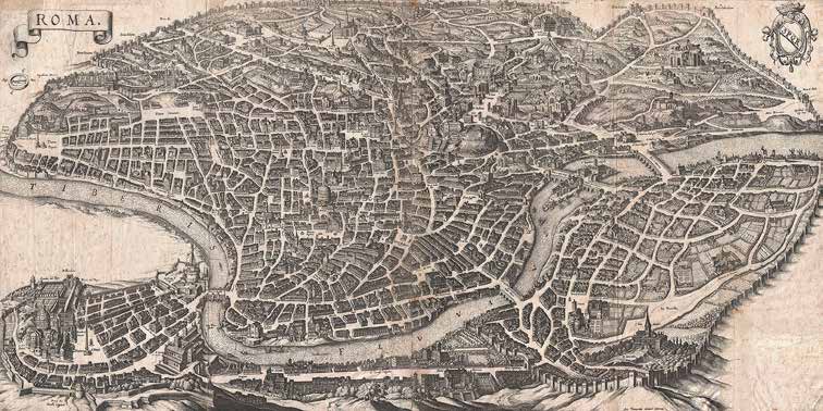 2MP4989 - Matthaus Merian - Panoramic View of Rome, 1640