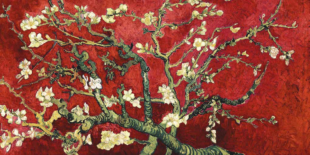 2VG3105 - VAN GOGH DECO - Mandorlo in fiore (red variation, detail)