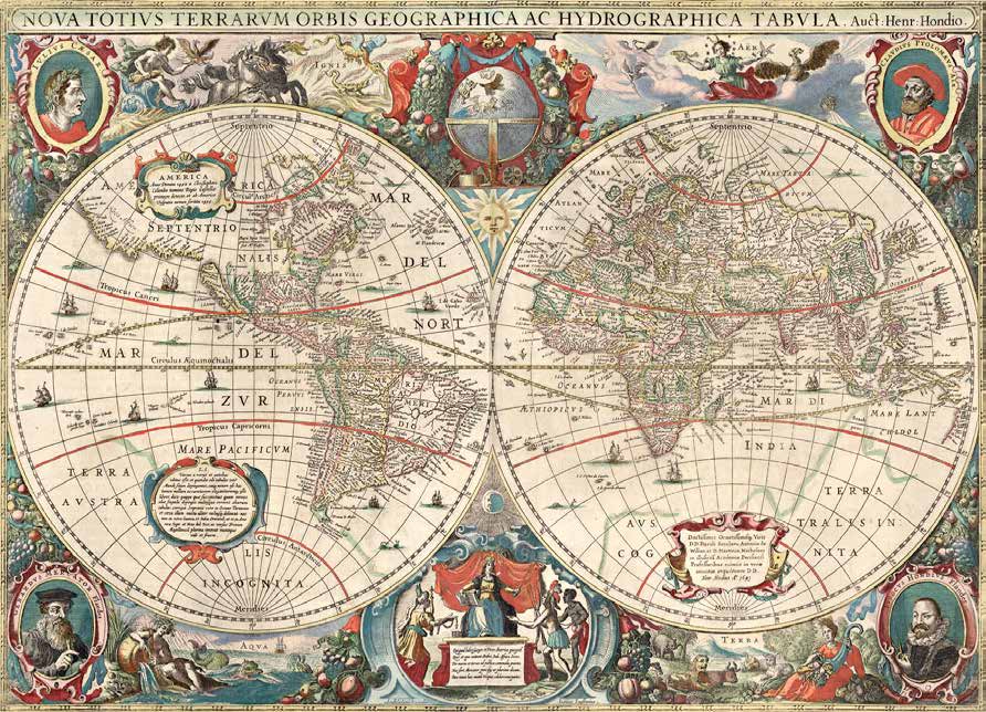 3AA2250 - Hendrik Hondius - Nova totius Terrarum Orbis geographica ac hydrographica tabula