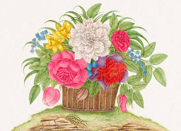 3AA5677 - Anonymous - Basket of blooming flowers II