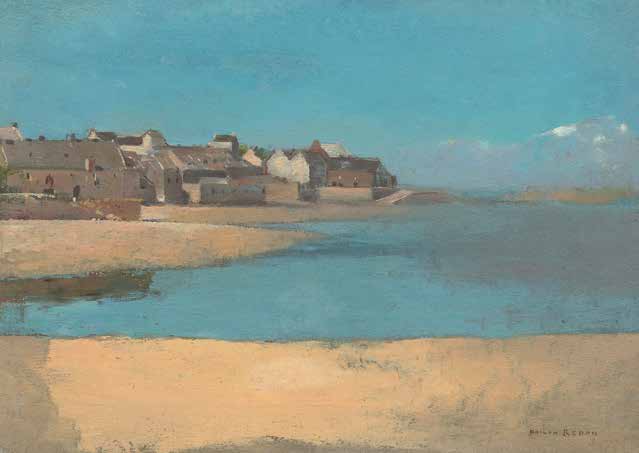 3AA5864 - Odilon Redon - Village by the Sea in Brittan
