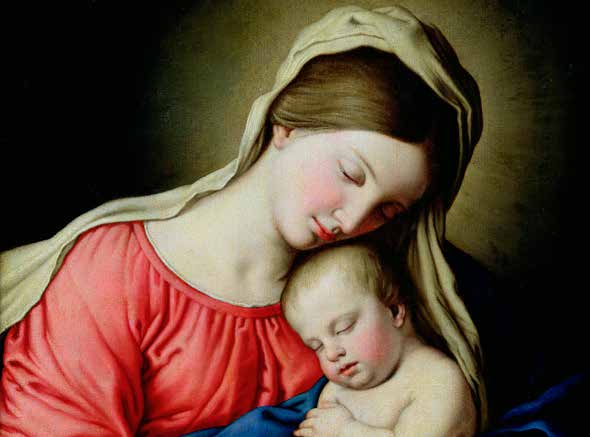 3AA741 - SASSOFERRATO - Beata Vergine con Bambino (detail)