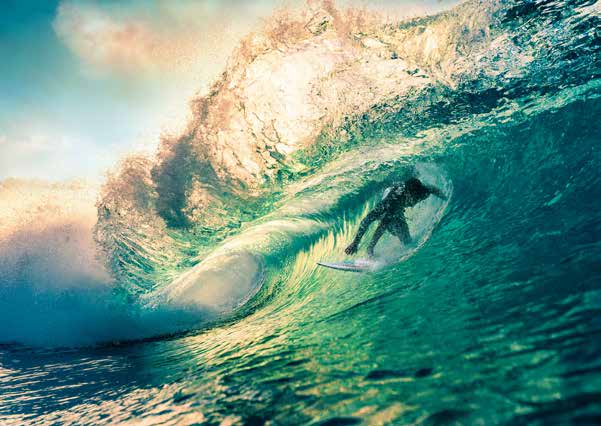 3AP6172 - Pangea Images - Surfing at Sunset, Australia