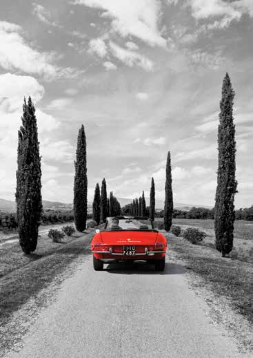 3AP6175 - Gasoline Images - Sportscar in Tuscany (BW)