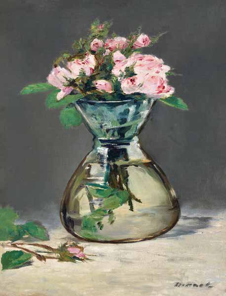 3EM5644 - Edouard Manet - Moss Roses in a Vase