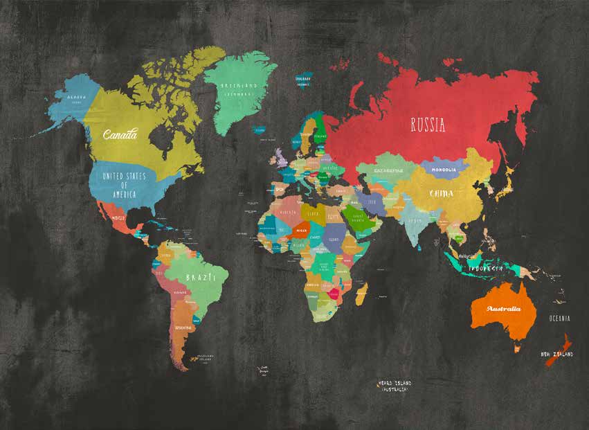 3JO5552 - Joannoo - Modern Map of the World (chalkboard