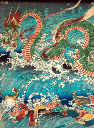 3JP4258 - Utagawa Kuniyoshi - Recovering a Jewel from the Palace of the Dragon King II
