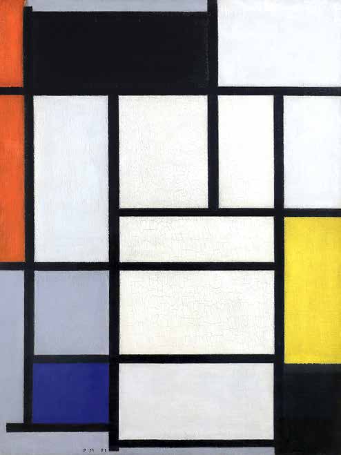 3MON5447 - Piet Mondrian - Composition with red, black, yellow, blue and grey