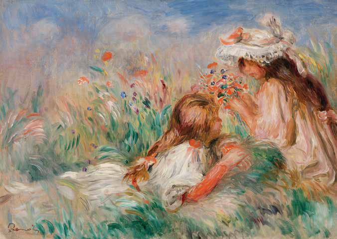 3PR5869 - Pierre-Auguste Renoir - Girls in the Grass Arranging a Bouquet