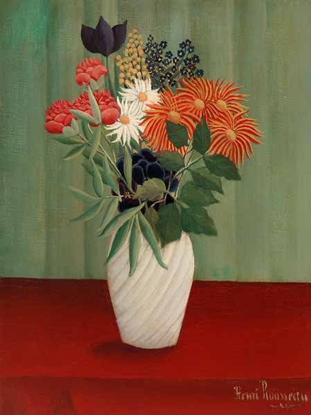3RU5640 - Henri Rousseau - Bouquet of Flowers with China Asters and Tokyos