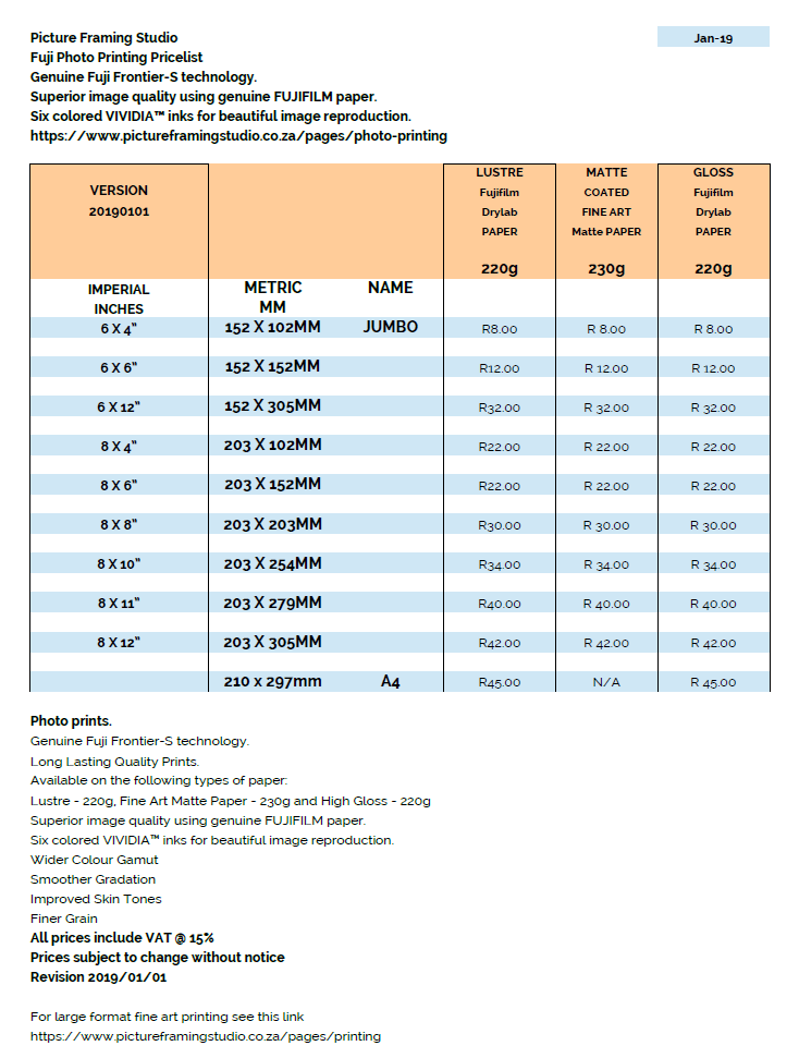 Photo Prints on Photographic Paper