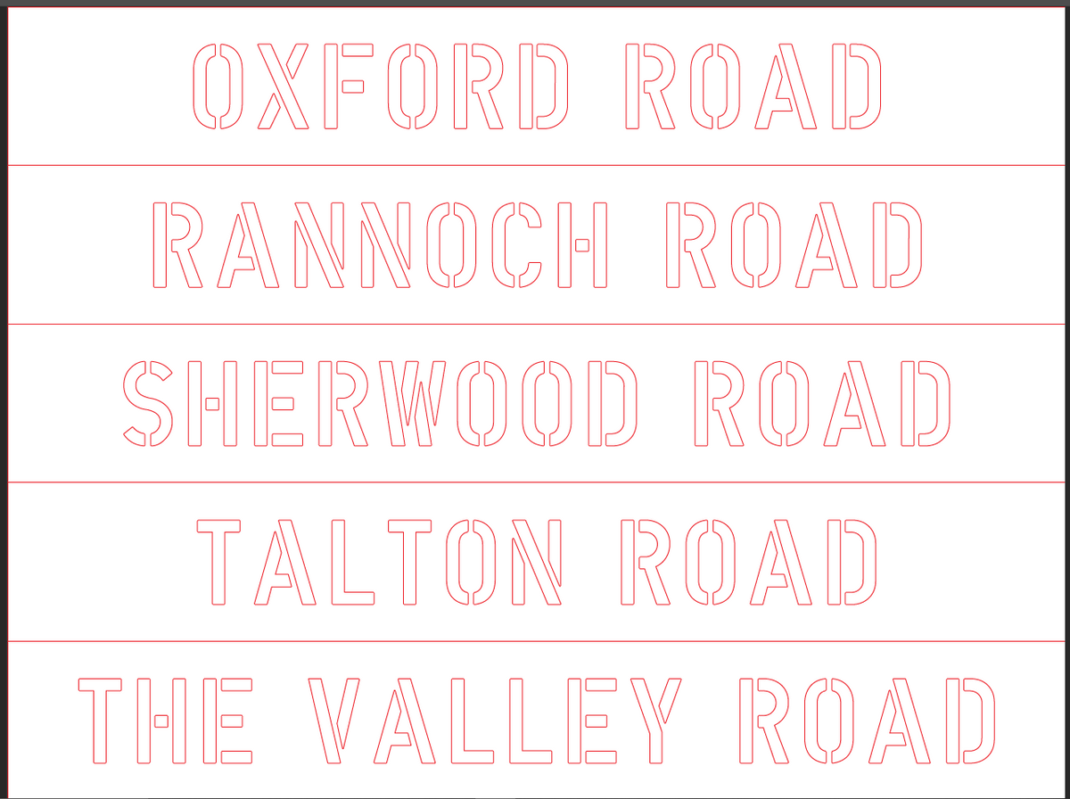 LASER CUT - KERB STONE STENCIL - ROAD MARKING STENCIL