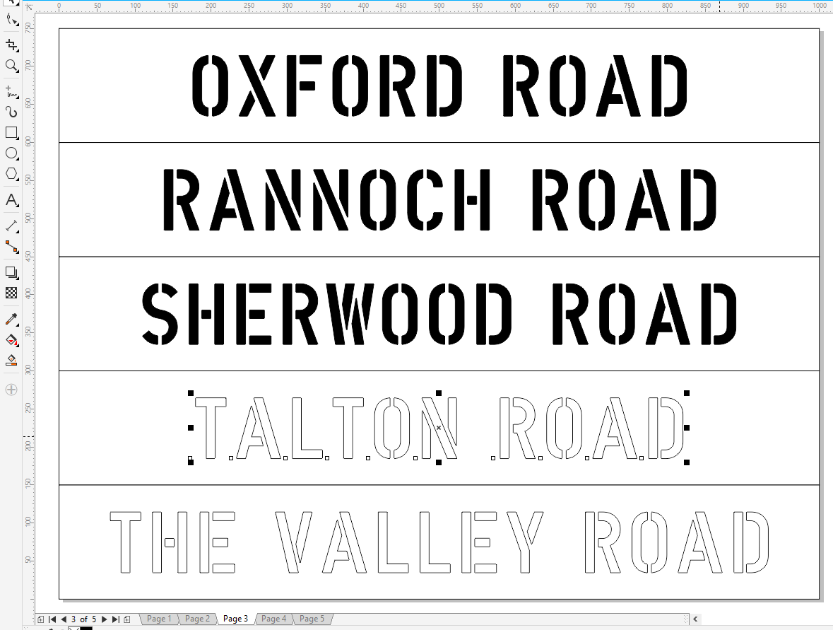 LASER CUT - KERB STONE STENCIL - ROAD MARKING STENCIL