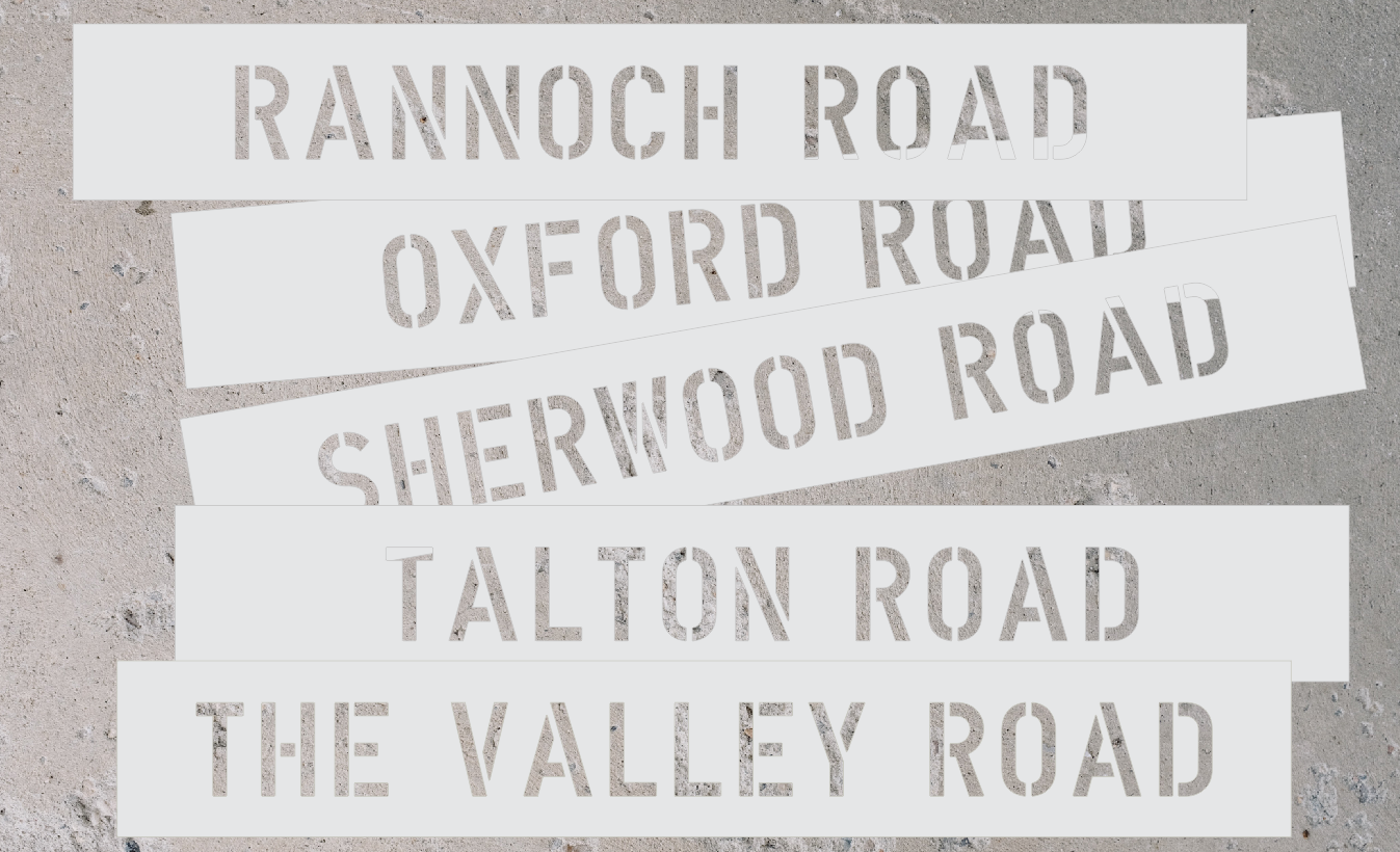 LASER CUT - KERB STONE STENCIL - ROAD MARKING STENCIL