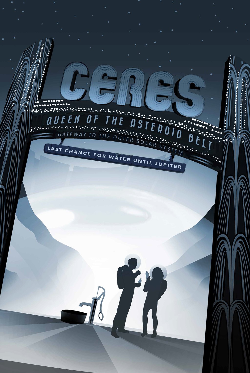 Ceres - JPL Travel Poster - Visions of the Future Collection