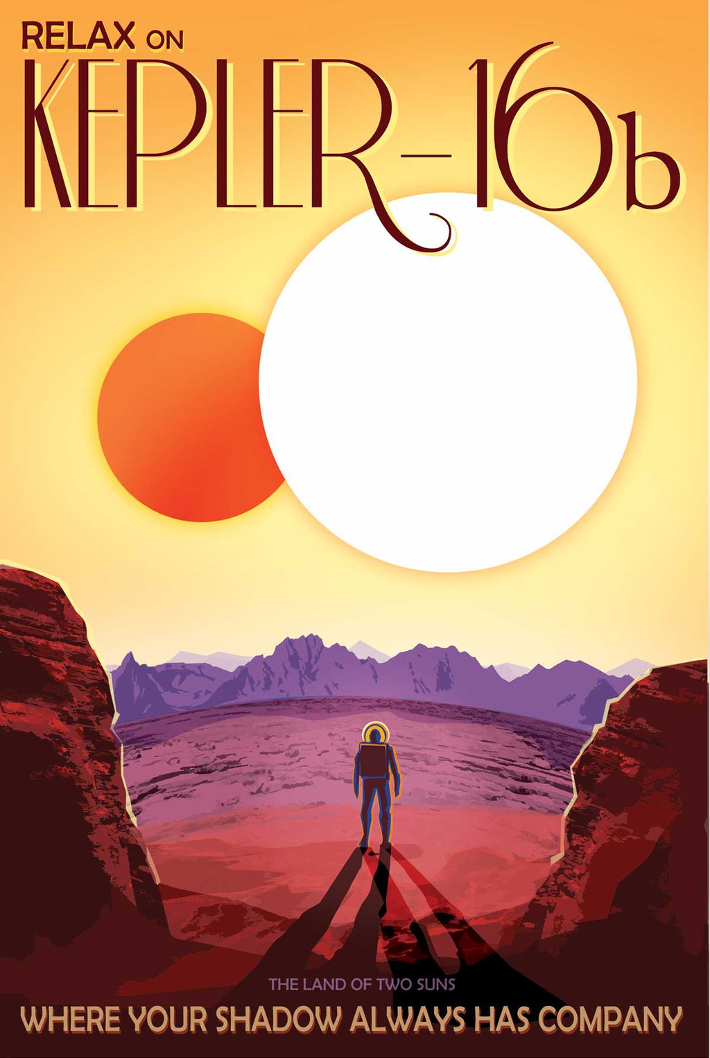 Kepler-16b - JPL Travel Poster - Visions of the Future Collection