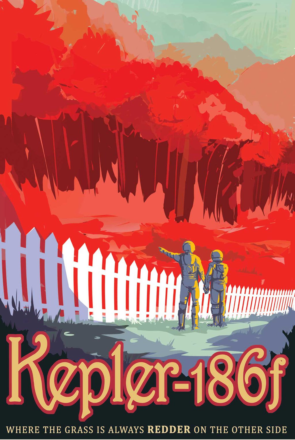 Kepler-186f - JPL Travel Poster - Visions of the Future Collection